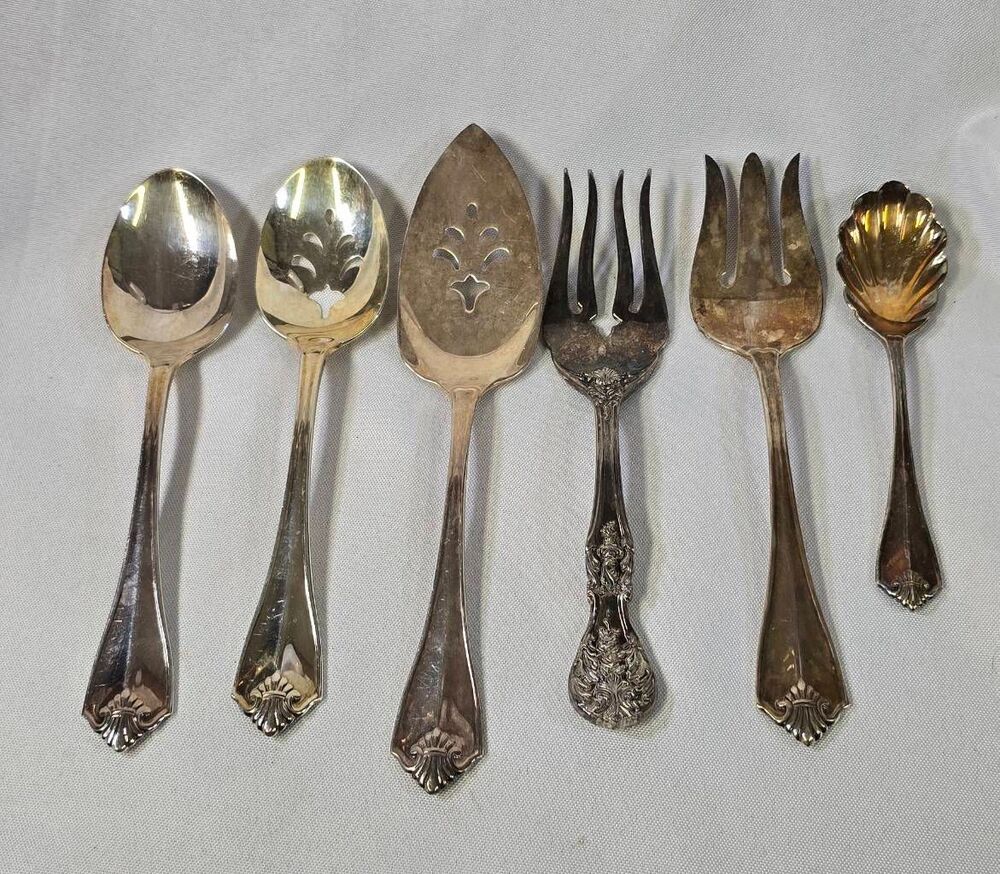 6pc 1881 Rogers Oneida VICTORIAN CLASSIC Silverplate Serving Set Flatware